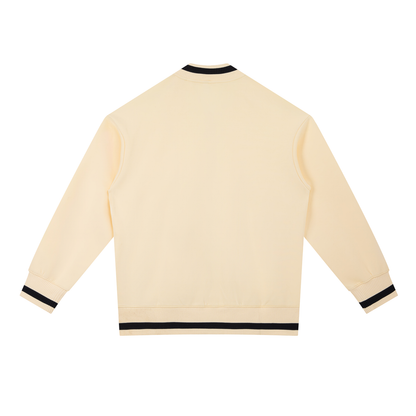 Contrast Piping Zip Bomber Jacket