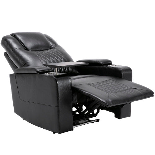Electric Recliner Chair With USB Charge Port, 360 Swivel Tray Table, Hand In-Arm Storage, Cup Holders, Ambient Lighting - Ambient Lighting Gaming Recliner Chair Home Theat