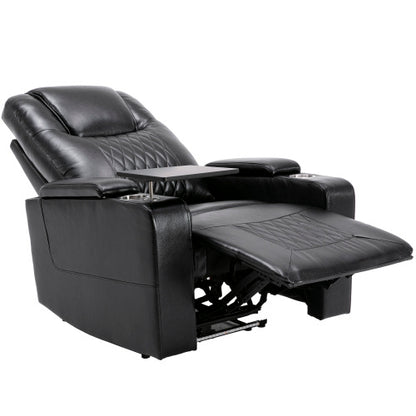 Electric Recliner Chair With USB Charge Port, 360 Swivel Tray Table, Hand In-Arm Storage, Cup Holders, Ambient Lighting - Ambient Lighting Gaming Recliner Chair Home Theat