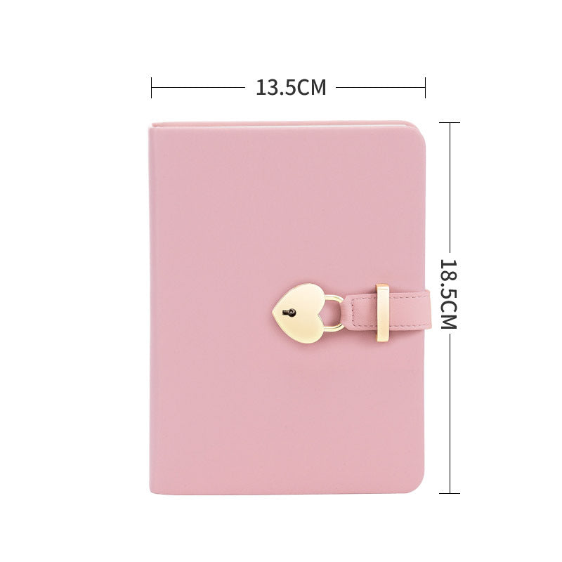 Creative Heart-shaped Sheepskin Lock Journal