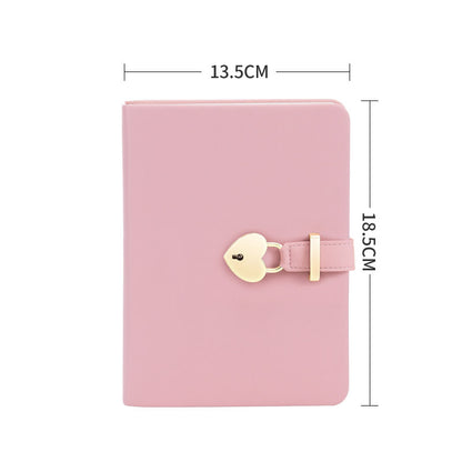 Creative Heart-shaped Sheepskin Lock Journal