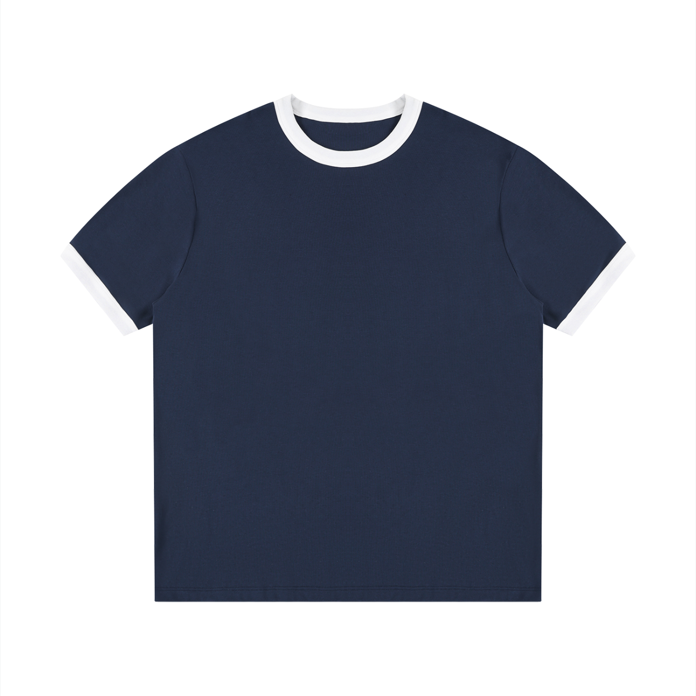 Contrast Edge Ribbed Crewneck T-Shirt
