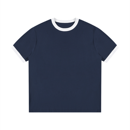 Contrast Edge Ribbed Crewneck T-Shirt