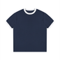 Contrast Edge Ribbed Crewneck T-Shirt
