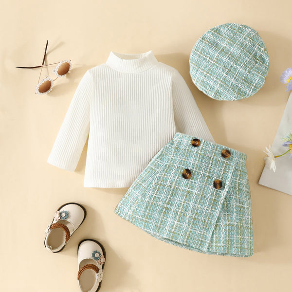 Toddling Girls Fashion Long Sleeve Skirt Suit