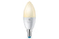 4lite WiZ Connected C37 Candle Dimmable Warm White WiFi LED Smart Bulb - E14 Small Screw
