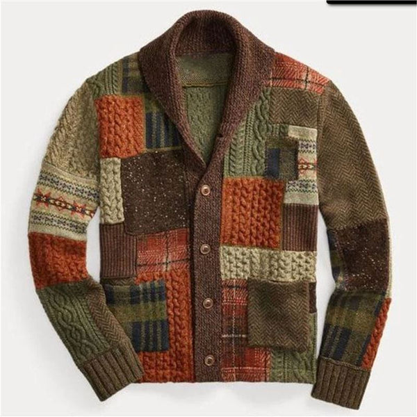 Patch Color Cardigan Coat