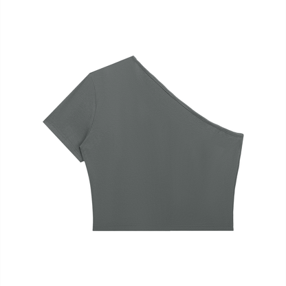 Women's One-Shoulder Crop T-Shirt 250GSM