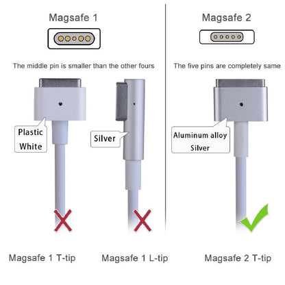 Power Cable Adapter Charger For MacBook Air 11-13-60W, MagSafe 2, T-Tip