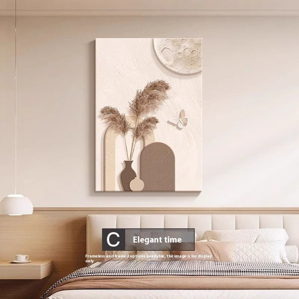 Peinture décorative murale à personnage abstrait au trait, style crème