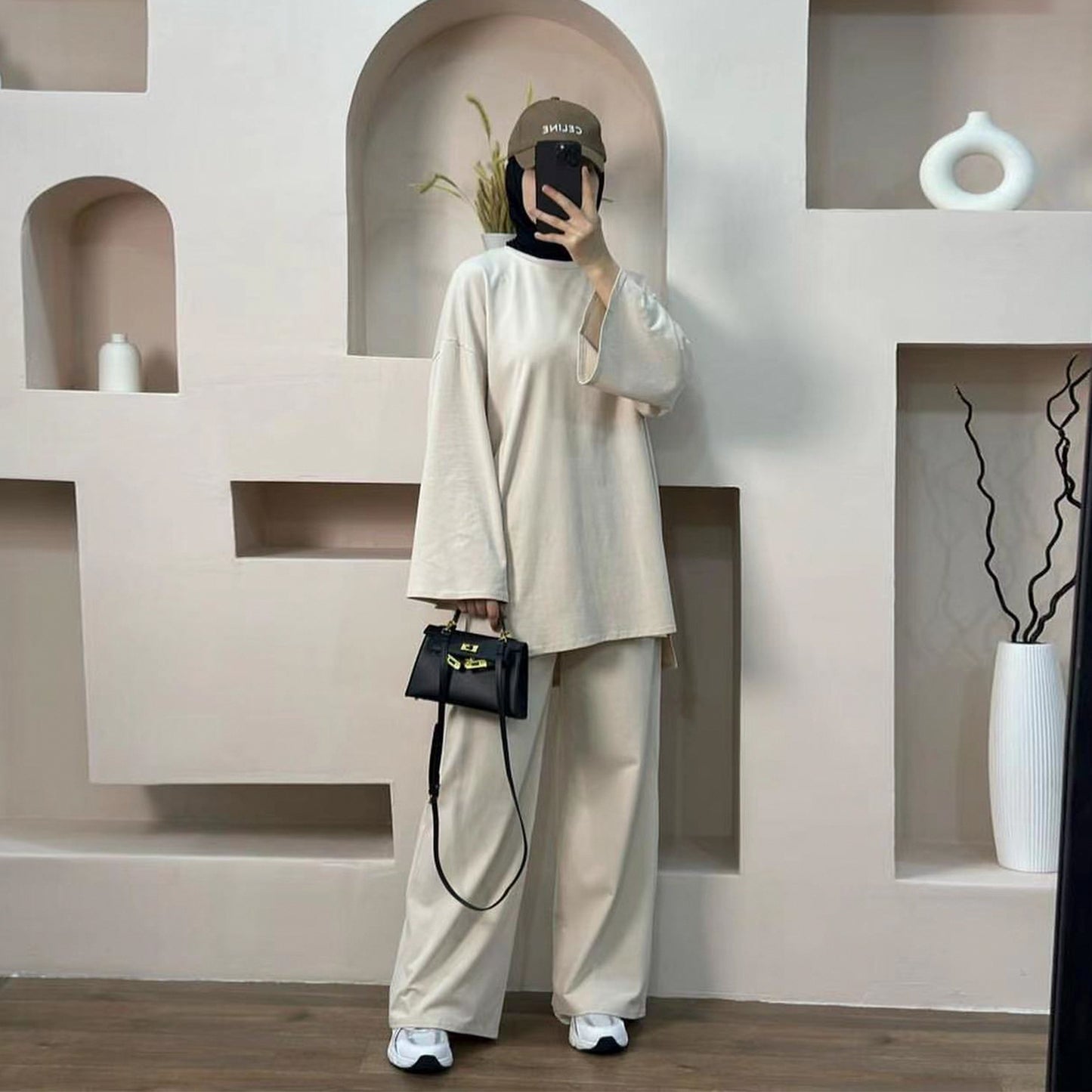 Solid Color Loose Two-piece Suit