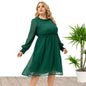 Women's Floral Cutout Chiffon Elegant Long Sleeve Fashion Dress