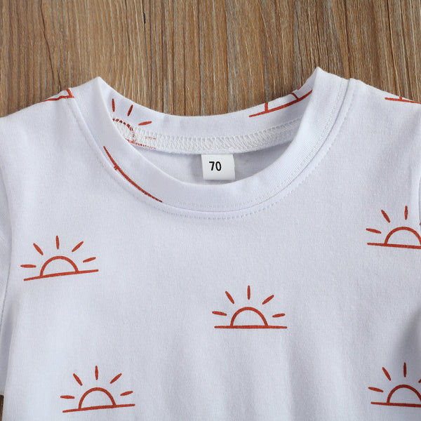 Kids Sun Print T-Shirt & Shorts Set