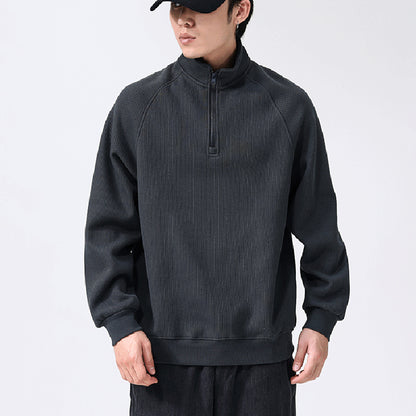 Mens Stand-collar Fleece Sweatshirt