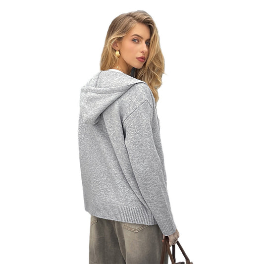 Long Sleeve Zipper Sweater Coat Women's Clothing