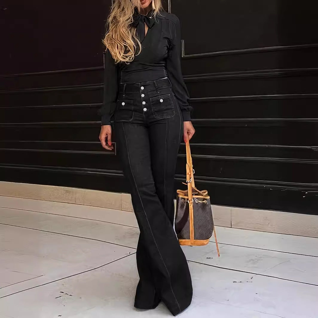 Women's slimfit Stretch Flared Pants