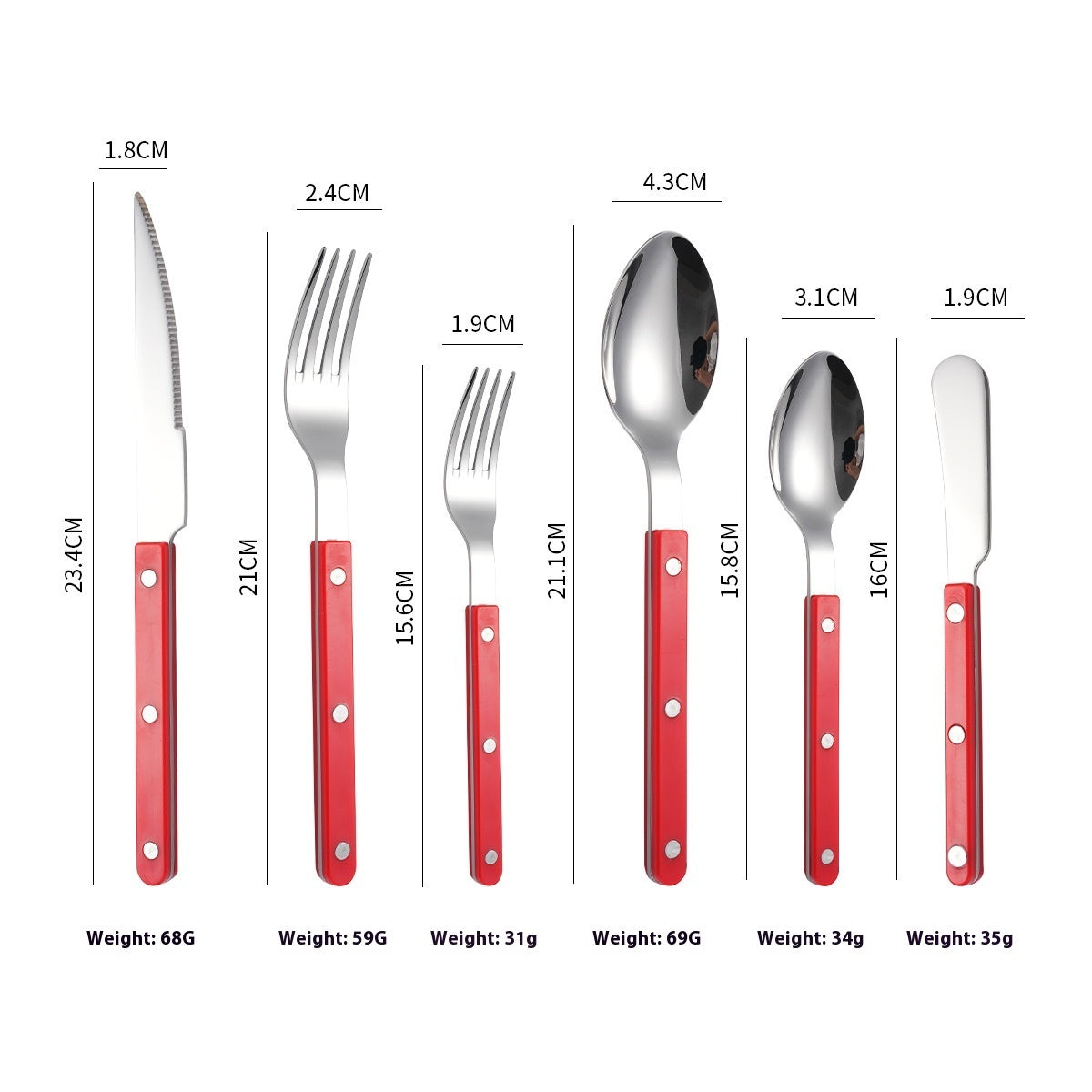 Stainless Steel Tableware Clip Handle Hotel Western Dinner Set