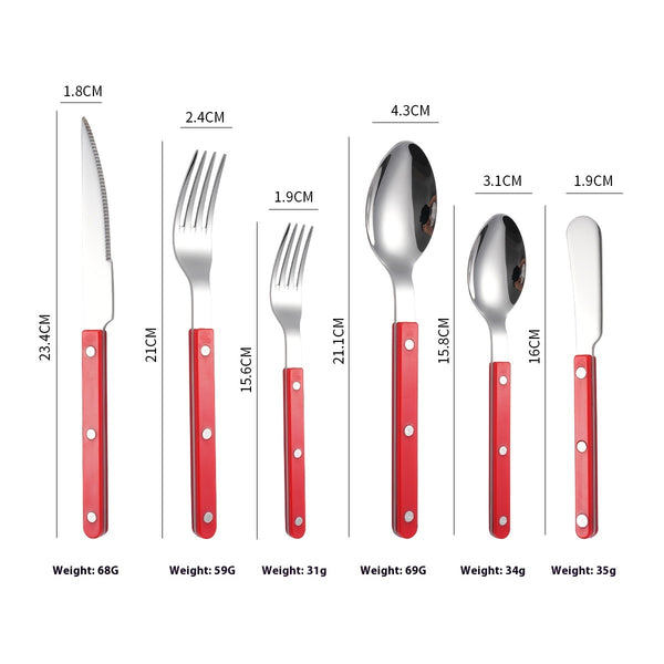Stainless Steel Tableware Clip Handle Hotel Western Dinner Set
