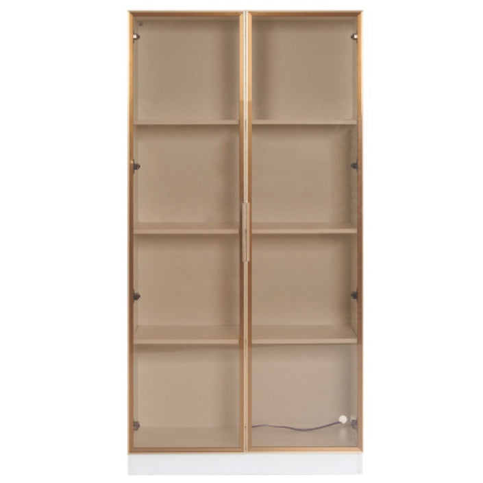 LED Display Cabinet, Clear Display Case For Figures, Storage Shelves With Tempered Glass Door, Storage Cabinet Floor Standing Transparent Showcase 160x80x40 Cm White