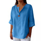 Cotton And Linen Button Tops