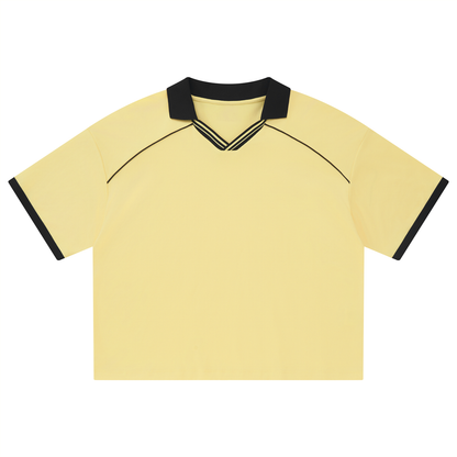 Unisex Collared Piping Boxy Soccer Jersey