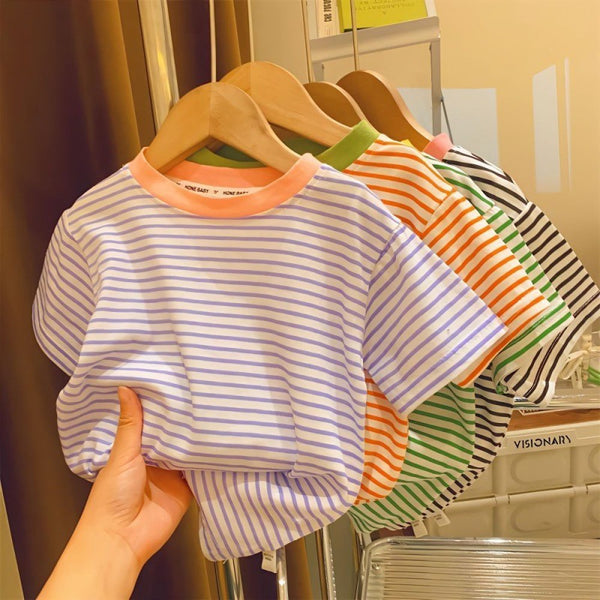 Contrast Color Striped Little Women's Baby Top - Stuffs & Savers