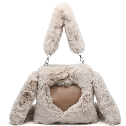 Sac à bandoulière duveteux pour femmes, sac à main à poignée supérieure, sac à main d'automne-hiver en peluche, sacs de courses tendance pour filles, sacs à main pour femmes