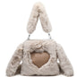 Sac à bandoulière duveteux pour femmes, sac à main à poignée supérieure, sac à main d'automne-hiver en peluche, sacs de courses tendance pour filles, sacs à main pour femmes