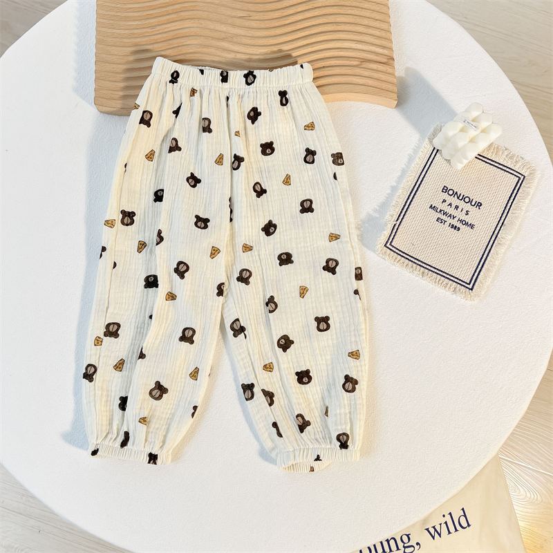 Children's Double-Layer Gauze Breathable Trousers