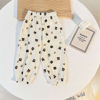 Children's Double-Layer Gauze Breathable Trousers