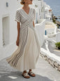 Loose Striped Retro Midi Dress