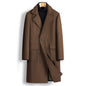 Men Double Breasted Mid-length Coat