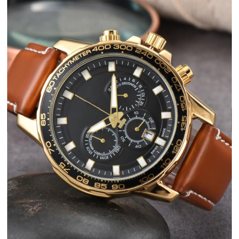 Men's Six-pin Full-function Quartz Watch