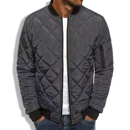 Solid Color Loose Jacket Diamond Cotton Jacket