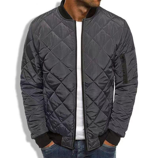 Solid Color Loose Jacket Diamond Cotton Jacket