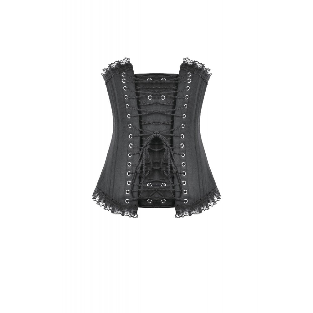 Corset long Talia Gothic Dark in Love avec baleines en métal