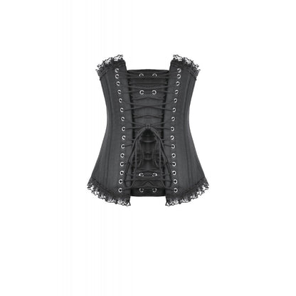 Corset long Talia Gothic Dark in Love avec baleines en métal