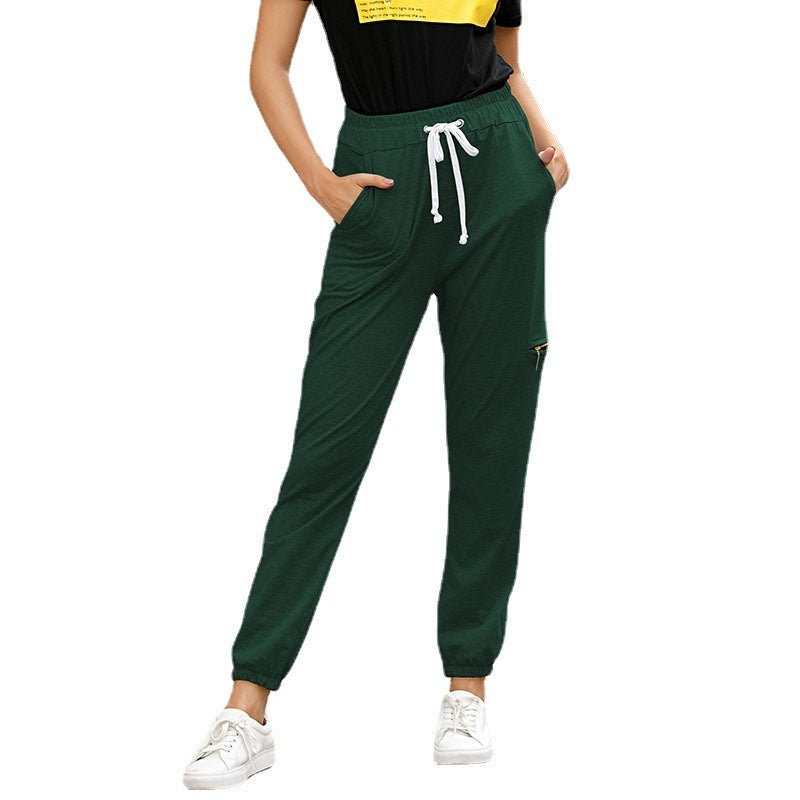 Womens High Waist Sling Casual Sports Pants