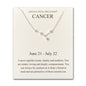 Cancer Star Sign Zodiac Constellation Necklace and Quote Card with Zircondia® Crystals