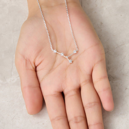 Collier Constellation Zodiaque Signe Astrologique Cancer et Carte de Citation avec Cristaux Zircondia®