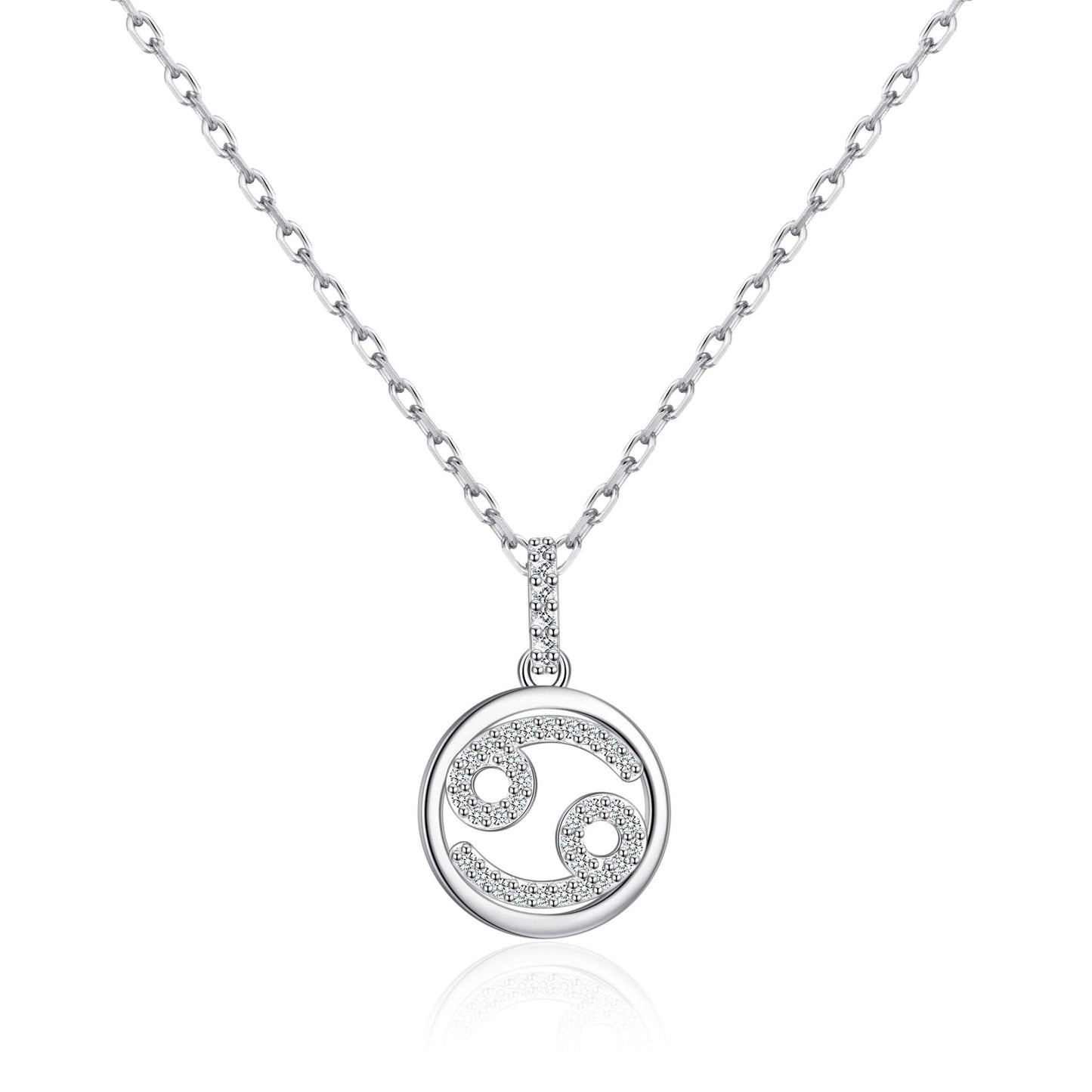 Cancer Star Sign Zodiac Necklace with Zircondia® Crystals