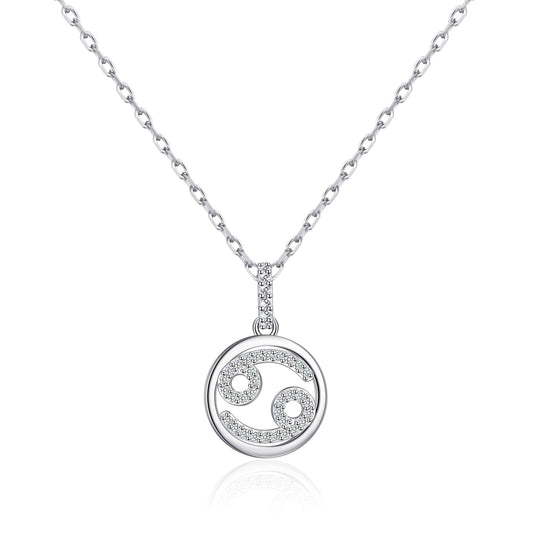 Cancer Star Sign Zodiac Necklace and Quote Card with Zircondia® Crystals