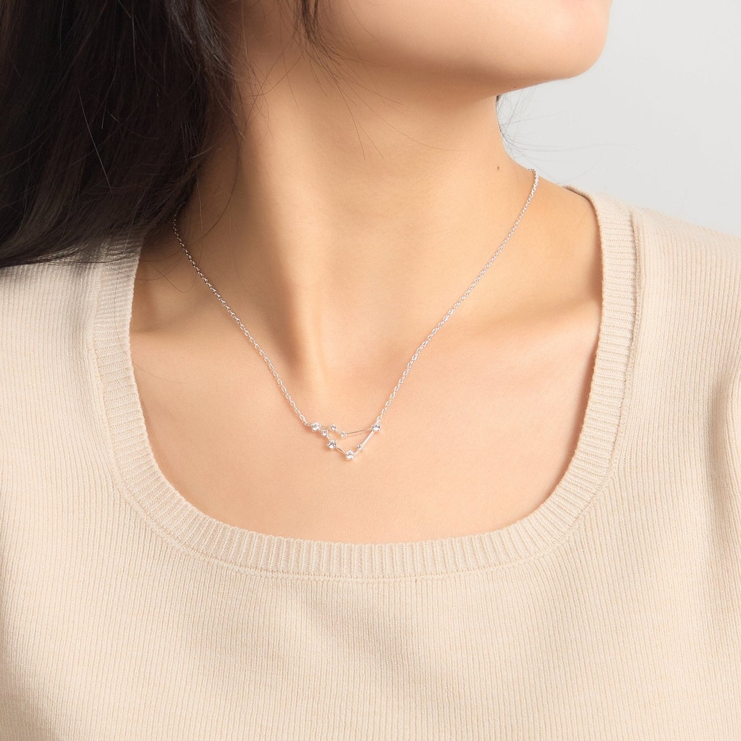 Capricorn Star Sign Zodiac Constellation Necklace and Quote Card with Zircondia® Crystals