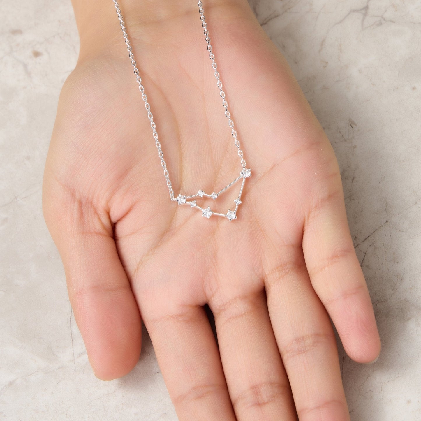 Capricorn Star Sign Zodiac Constellation Necklace and Quote Card with Zircondia® Crystals