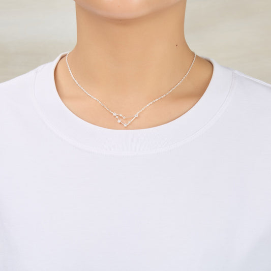 Capricorn Star Sign Zodiac Constellation Necklace with Zircondia® Crystals