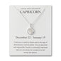 Capricorn Star Sign Zodiac Necklace and Quote Card with Zircondia® Crystals
