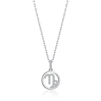Capricorn Star Sign Zodiac Necklace with Zircondia® Crystals