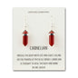 Carnelian Gemstone Drop Earrings with Quote Card