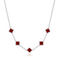 Carnelian Gemstone Multi Clover Necklace