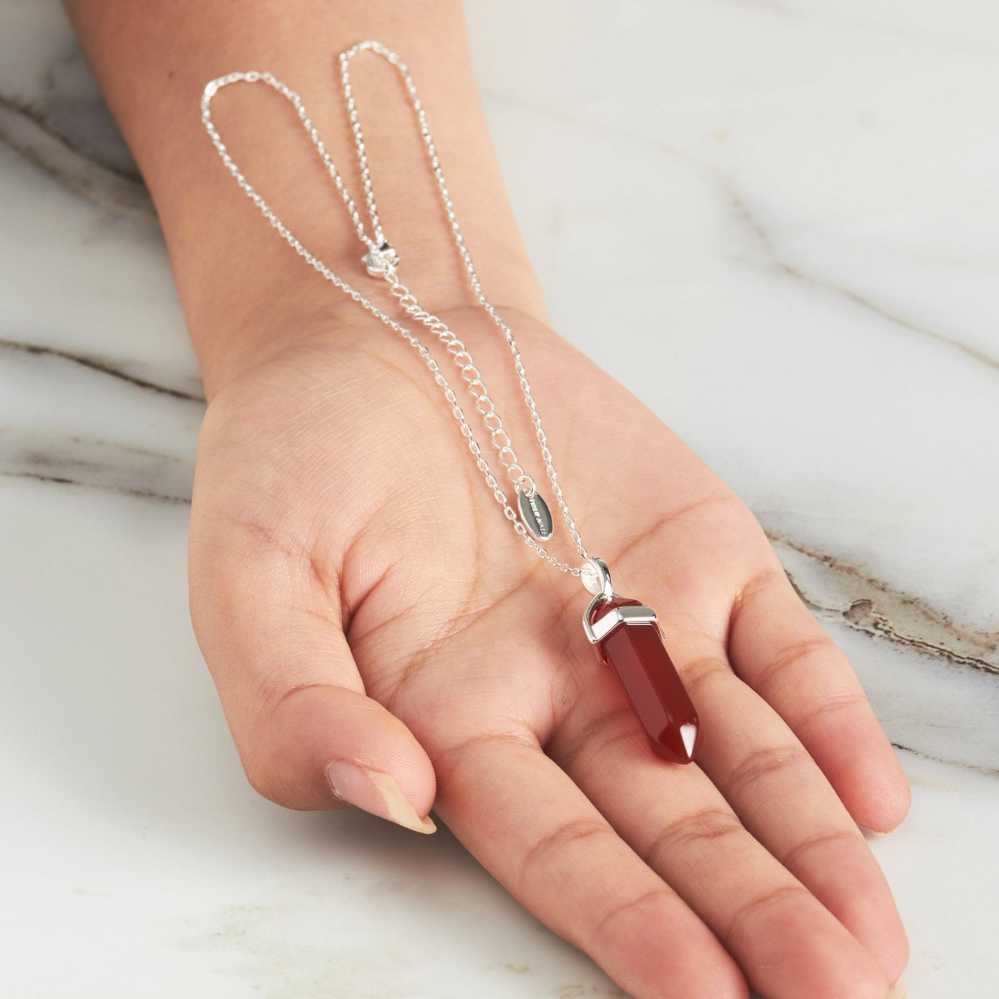 Carnelian Gemstone Necklace with Quote Card